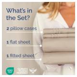 Queen Size 4 Piece Sheet Set - Comfy Breathable and Cooling Bed Sheets Set - Hotel Luxury Bedding for Women, Men, Kids, Teens, Boys and Girls - Deep Pockets, Ultra-Soft, Wrinkle Free - Oeko-Tex - Crea