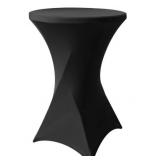 Round Black Cocktail Table Cover approximately 32x43 in - Retail: $15