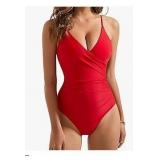 Ladies Red One Piece Swimsuit Size L -