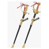 2pcs Toy Sword,27" Fencing Sword Toys, Plastic Musketeer Sword and Sheath