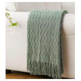 Sofa Throw Blanket In Green, 50In X 60In -