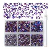 Bymitel Gemstones Crystals Rhinestones Set - Purple and Blue -