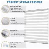 Retails for $171! Zebra Blinds for Windows Dual Layer Light Filtering Privacy Free-Stop Sheer Shades Light Control for Indoor Windows Zebra Shades for Living Room(54 W X 72 H, White)
