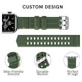 Kethink Sport Band for Apple Watch 44mm 42mm, Man Breathable Strap Soft Silicone Band Replacement for iWatch Series SE/6 5/4/3/2/1 (BLACK, 42/44 mm)