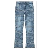 Boys Eli Blue Wash Flare Frayed Jean