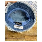 Girls Abbie Blue Distressed Bucket Hat