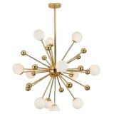 Retails for $190! KCO Lighting Modern Gold Sputnik Chandelier 12-Light Milk Glass Globe Pendant Light Fixture Mid Century Starburst Chandelier Contemporary Dining Lights Ceiling Hanging Lamp (12-Light