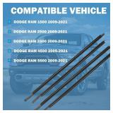 Window Weatherstrip Molding Trim Seal Belt Kit Glass Sweep Felt Strip Fit for Dodge Ram 1500 2500 3500 4500 5500 Crew Cab 2009-2021 Replaces 55112376AH 55112377AH 55372138AH 55372139AH