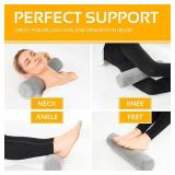 AllSett Health Cervical Neck Roll Memory Foam Pillow, Bolster Pillow, Round Neck Support for Sleeping | Bolster for Bed, Legs, Back and Yoga