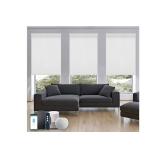 Motorized Blind,Work with Homekit Thread-Enabled, 100% Blackout Smart Shades with Remote Control, Electric Roller Shade, Custom Size,Classic White