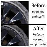 for Tesla Model Y 20 Inch Wheel Rim Protector Hubcaps Induction Wheels Rim Cover Tire Trim Rings Matte Black 4Pcs Model Y Accessories