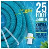 U.S. Pool Supply 1-1/2" x 25 Foot Professional Above Ground Swimming Pool Vacuum Hose with Swivel Cuff - Removable Cuff, Cut to Fit - Compatible with Filter Pumps, Filtration Systems, Chlorinators