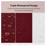 Outdoor Chair Cushions 24x24, Patio Furniture Cushions with Removable Cover, Outdoor Deep Seat Cushion Set with Ties and Handle, Waterproof Outdoor Cushions for Chair Sofa Couch, Burgundy