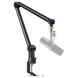 Bietrun Mic Arm Desk Mount(Longer)for Shure SM7B/MV7/Blue Yeti/Nano/Hyperx Quadcast, Adjustable 360 Rotatable Universal Heavy Duty Metal Mic Arm with 3/8" to 5/8" Adapter, Cable Trough, Headset Hook