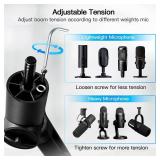 Bietrun Mic Arm Desk Mount(Longer)for Shure SM7B/MV7/Blue Yeti/Nano/Hyperx Quadcast, Adjustable 360 Rotatable Universal Heavy Duty Metal Mic Arm with 3/8" to 5/8" Adapter, Cable Trough, Headset Hook