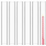 6 Pcs 2 W x 16 H Hurricane Candle Holder Bottomless Glass Cylinder Candleholder,Candle Glass Cover Clear,Open Flame Candle Chimney Tube Cover,Bottomless Cylindrical Glass