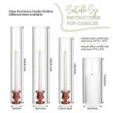 6 Pcs 2 W x 16 H Hurricane Candle Holder Bottomless Glass Cylinder Candleholder,Candle Glass Cover Clear,Open Flame Candle Chimney Tube Cover,Bottomless Cylindrical Glass