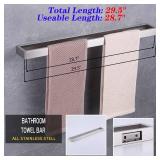 GERZWY Bathroom 30-Inch Towel Bar Stainless Steel Bath Towel Bar Modern Style Wall Mount Brushed Finish HG17702-LS