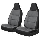 Front Seat Cover Compatible with 2024 2025 Tesla Cybertruck, Heavy Duty Cationic Linen Fabric Seat Protector