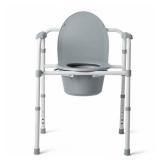 Medline 3-in-1 Steel Folding Bedside Commode Toilet Seat