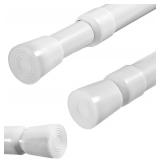 1 Pack Spring Tension Curtain Rods White Ajustable 53-98inchs, 0.86inch Diameter, Extension Spring Tension Rods Suitable for Use in Bathroom Window Screen Curtain Wardrobe (white)