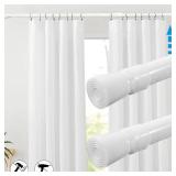 1 Pack Spring Tension Curtain Rods White Ajustable 53-98inchs, 0.86inch Diameter, Extension Spring Tension Rods Suitable for Use in Bathroom Window Screen Curtain Wardrobe (white)