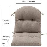 QILLOWAY Indoor Outdoor Seat Back Chair Pads Tufted Cushion, Spring/Summer Seasonal Replacement Cushions. (1Count, TAN/Grey)
