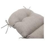 QILLOWAY Indoor Outdoor Seat Back Chair Pads Tufted Cushion, Spring/Summer Seasonal Replacement Cushions. (1Count, TAN/Grey)