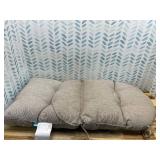 QILLOWAY Indoor Outdoor Seat Back Chair Pads Tufted Cushion, Spring/Summer Seasonal Replacement Cushions. (1Count, TAN/Grey)