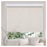 Persilux Cordless Roller Shades Light Filtering Window Shades Pull Down Natural Woven UV Protection Roller Blinds for Indoor Window Blinds for Home Office Living Room (Cream 40" W x 72" H)