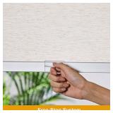 Persilux Cordless Roller Shades Light Filtering Window Shades Pull Down Natural Woven UV Protection Roller Blinds for Indoor Window Blinds for Home Office Living Room (Cream 40" W x 72" H)