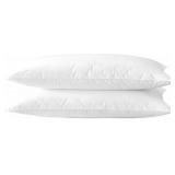 Ultra Thin Flat Soft Bed Pillows Standard Size Set of 2 Pack for Sleeping 20"x26", Hypoallergenic Skin Friendly Machine Washable