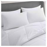 Ultra Thin Flat Soft Bed Pillows Standard Size Set of 2 Pack for Sleeping 20"x26", Hypoallergenic Skin Friendly Machine Washable