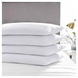 Ultra Thin Flat Soft Bed Pillows Standard Size Set of 2 Pack for Sleeping 20"x26", Hypoallergenic Skin Friendly Machine Washable
