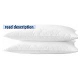 Ultra Thin Flat Soft Bed Pillows Standard Size Set of 2 Pack for Sleeping 20"x26", Hypoallergenic Skin Friendly Machine Washable