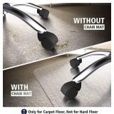 Azadx Chair Mat for Carpet 60"x 48" Large Chair Mat for Carpeted Floors, Office Chair Mat for Carpet Protector Floor Mat on Low Pile Carpets Easy Glide Rolling Plastic Desk Computer Chair Mat for Home