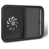 RV Window with Integrated Exhaust Fan, 30" W x 20" H, DOT-Compliant Sliding Replacement for Campers Cargo and Trailers, Complete with Trim Ring