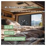 RV Window with Integrated Exhaust Fan, 30" W x 20" H, DOT-Compliant Sliding Replacement for Campers Cargo and Trailers, Complete with Trim Ring