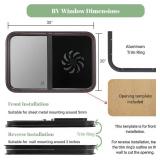 RV Window with Integrated Exhaust Fan, 30" W x 20" H, DOT-Compliant Sliding Replacement for Campers Cargo and Trailers, Complete with Trim Ring