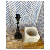 Touch Table Lamp with USB C+A Charging Ports - Flower Bedside Lamp for Nightstand, 3-Way Dimmable, Retro Leaf Decor for Bedroom Living Room with Glass Shade (LED Bulb Included) (White Glass 1 Pack)