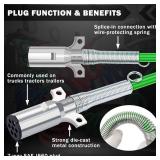 CheeMuii 15 Ft Coiled Air Brake Hoses & ABS Electrical Power Wire Assembly with Tender Spring Kit and Gladhands & Handles 3 in 1 Semi Truck Air Lines Kit