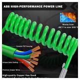 CheeMuii 15 Ft Coiled Air Brake Hoses & ABS Electrical Power Wire Assembly with Tender Spring Kit and Gladhands & Handles 3 in 1 Semi Truck Air Lines Kit