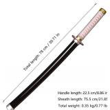 Cosplay Swords Agatsuma Zenitsu Samurai Sword, Katana Sword Plastic Toy Sword for Costume Play Halloween Cosplay Gift 40/30 in