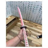 Cosplay Swords Agatsuma Zenitsu Samurai Sword, Katana Sword Plastic Toy Sword for Costume Play Halloween Cosplay Gift 40/30 in