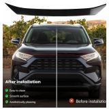RAV4 Hood Bug Deflector Compatible with Toyota RAV4 LE/XLE 2019 2020 2021 2022 2023 2024 Low Profile Bug Hood Shield,Front Bumper Stone Guard Protection,Carbon Fiber Look Front Bonnet Cover