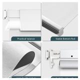 28"W x 72"H Motorized Blinds No Drill Automatic Blinds for Windows Cordless Roller Shades Electric Blinds with Remote Control Smart Blinds (White, 28 x 72), MH100