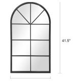OGCAU Wall Mounted Mirror, Arched Wall Mirror, 24"x42" Arched Window Mirror, Farmhouse Window Mirror with Iron Frame, Mirror Wall Decor for Bedroom, Entryway, Living Room (Black) Wdm Black 24" x 42"