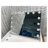 23"L x 18"W Hollywood Vanity Mirror with Lights, 15 Dimmable Bulbs, 3 Color Lights,Make Up Lighted Mirror, Aluminum Metal Frame, USB Charging Port 23" x 18"