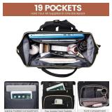LOVEVOOK Laptop Backpack,15.6 Inch Professional Womens Purse Computer Bag Nurse Teacher Backpack,Waterproof College Work Bags Carry on Travel Back Pack with USB Port,Black