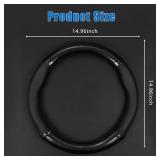 gunhunt 1 Pack Car Breathable Steering Wheel Cover, Carbon Fiber Non-Slip Steering Wheel Protector, Wear -Resistant Steering Wheel Sleeve, Four Seasons Universal Steering Wheel Set (Black #Circular)